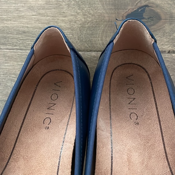 Vionic Minna Ballet Flats Leather Navy Blue Size 7 - Picture 6 of 8